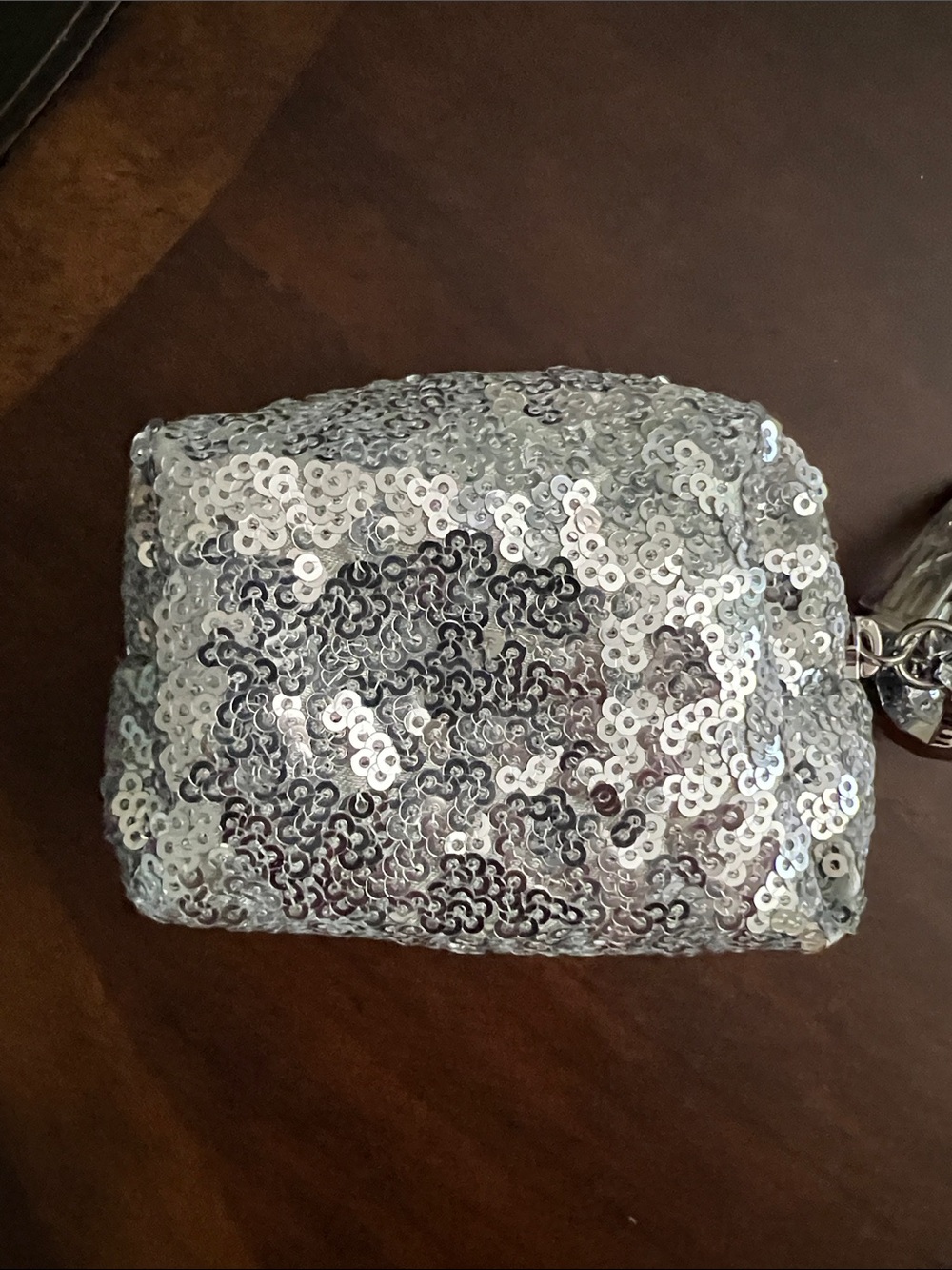 MAC Cosmetics Silver Sequin Wristlet Cosmetic Pouch